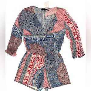 Sanctuary Red White and Blue Romper NWT